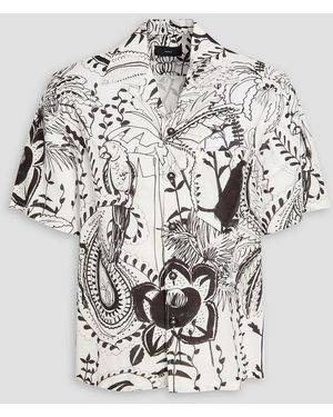 Alanui Printed Linen And Cotton-Blend Shirt - White