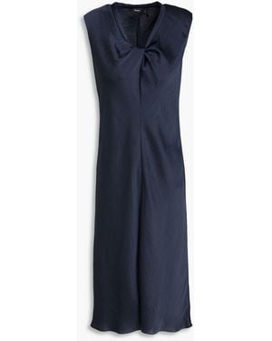 Theory Twisted Crinkled-Stain Dress - Blue