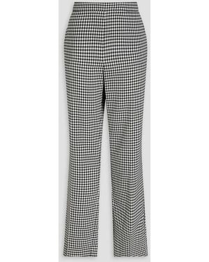 Carolina Herrera Checked Woven Straight-leg Trousers - Grey