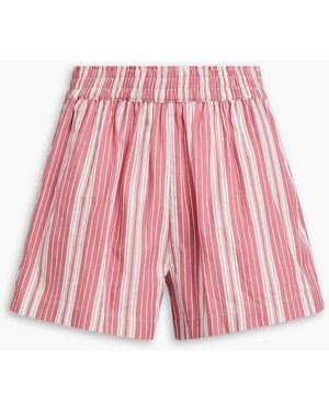 Faithfull the Brand Elva Striped Cotton Shorts - Pink