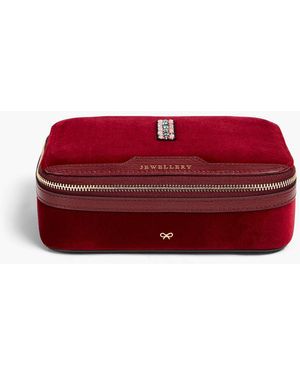 Anya Hindmarch Embellished Velvet Jewellery Box - Red