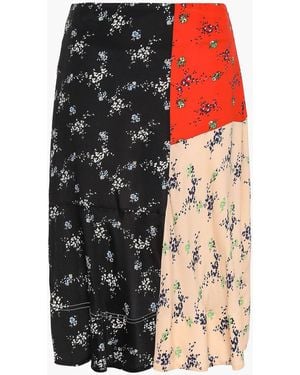 By Malene Birger Paneled Crepe De Chine Skirt - Black