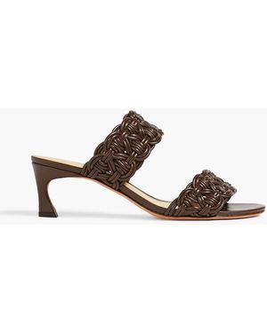 Alexandre Birman Sammy 50 Braided Leather Mules - Brown
