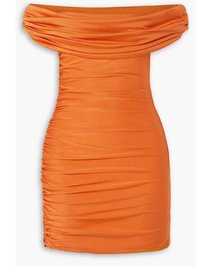 Maygel Coronel Areti Draped Stretch-Jersey Mini Dress - Orange