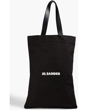 Jil Sander Printed Canvas Tote - Black