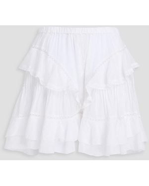 Isabel Marant Moana Pintucked Cotton-voile Mini Skirt - White