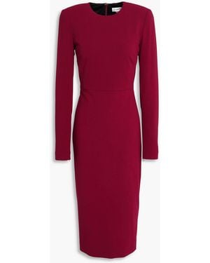 Victoria Beckham Wool-Blend Crepe Midi Dress - Red