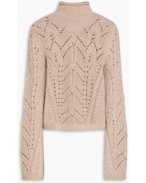 Loulou de Saison Gustavia Pointelle-knit Wool And Cashmere-blend Turtleneck Jumper - Natural