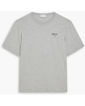 PUCCI Printed Cotton-Jersey T-Shirt - Grey