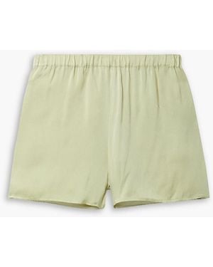 Skin Trista Washed Stretch-silk Shorts - Green