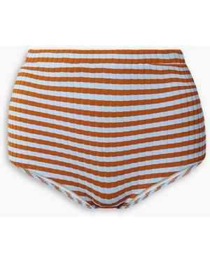 Solid & Striped The jamie geripptes bikini-höschen mit streifen - Weiß