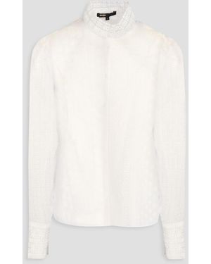 Maje Embroidered Cotton-blend Organza Shirt - White