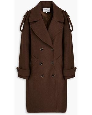 Ba&sh Tonio Oversized Double-breasted Wool-blend Tweed Coat - Brown