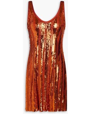 Galvan London Valletta Sequined Tulle Mini Dress - Orange