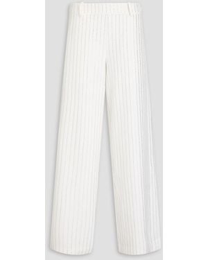 retroféte Baylor Crystal-embellished Crepe Wide-leg Pants - White
