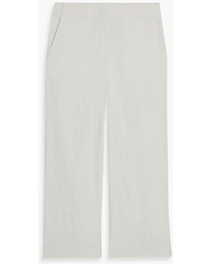 Theory Terena Linen-Blend Straight-Leg Pants - White