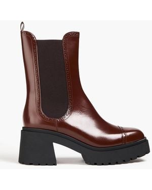 FRAME Lumi Leather Platform Ankle Boots - Brown