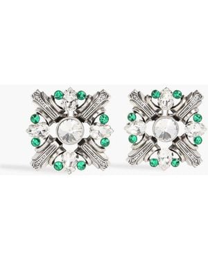 Area Tone Crystal Earrings - Blue