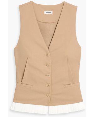 Jonathan Simkhai Laiken Pleated Crepe Vest - Natural