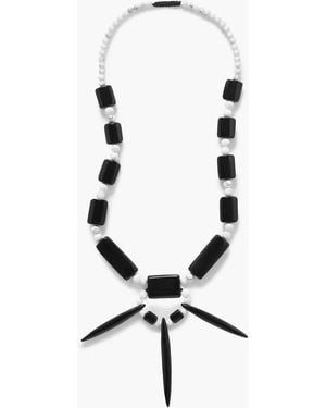Gabriela Hearst Cord, Obsidian And Howlite Necklace - White