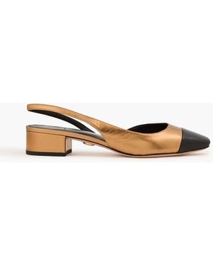 Veronica Beard Cecile Two-Tone Leather Slingback Pumps - White
