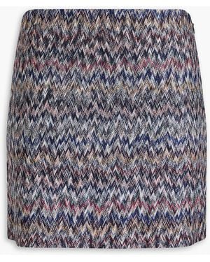 Missoni Metallic Crochet-knit Mini Skirt - Grey