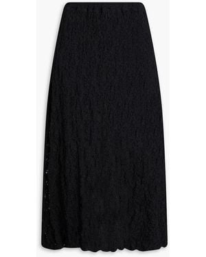 Jil Sander Cotton-Blend Lace Midi Skirt - Black