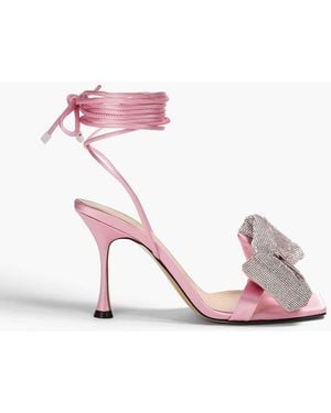 Mach & Mach Nicole Bow-detailed Satin Sandals - Pink