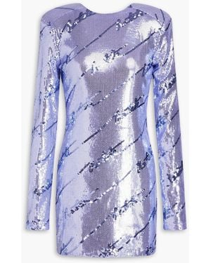 ROTATE BIRGER CHRISTENSEN Sequined Stretch-mesh Mini Dress - Blue
