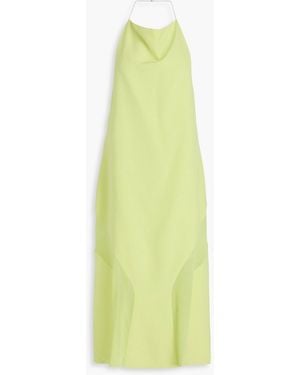 Dion Lee Crepe De Chine-Paneled Jersey Midi Dress - Yellow