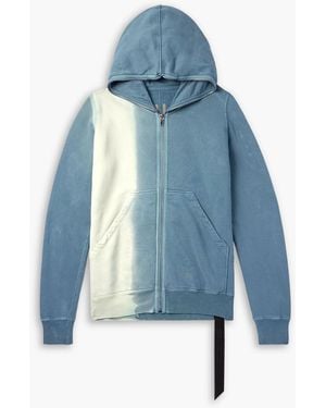 Rick Owens Dégradé Cotton-Jersey Zip-Up Hoodie - Blue