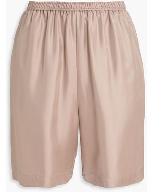 Loulou de Saison Zinia Silk-twill Shorts - Natural