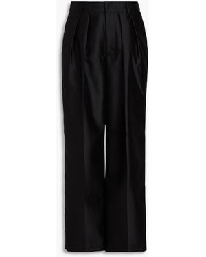 Zimmermann Hose mit weitem bein aus glänzendem twill aus einer seiden-wollmischung - Schwarz