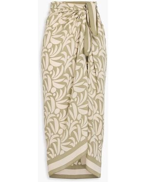 Matteau Printed Silk-georgette Pareo - Natural