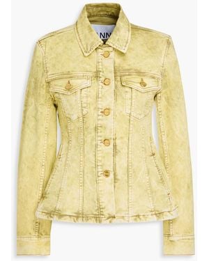 Ganni Bleached Denim Jacket - Yellow