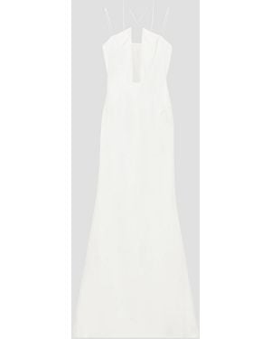 Roland Mouret Bouclé Mesh-paneled Stretch-crepe Bridal Gown - White
