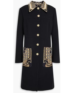 CAMILLA Embellished Twill Coat - Black