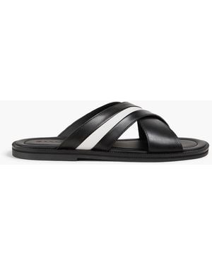 Bally Jaabir Two-Tone Leather Sandals - Black