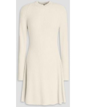 Theory Ribbed Wool And Cashmere-Blend Mini Dress - Natural