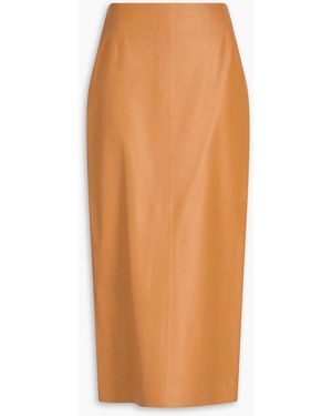 Gabriela Hearst Uela Leather Midi Skirt - Orange