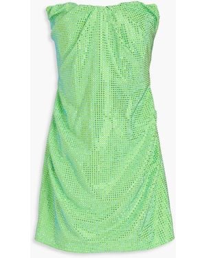 Roland Mouret Diamante Strapless Crystal-Embellished Cady Mini Dress - Green