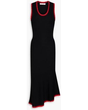 Wales Bonner Sun Cutout Jacquard-Knit Midi Dress - Black