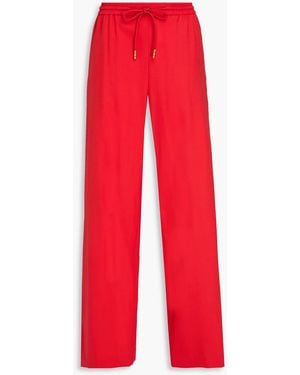 Zimmermann Wool-Blend Twill Wide-Leg Trousers - Red