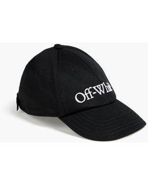 Off-White c/o Virgil Abloh Baseballcap aus baumwoll-gabardine mit stickereien - Schwarz