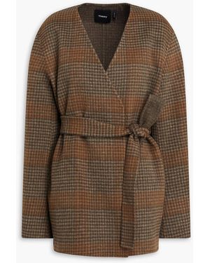 Theory Checked Wool And Cashmere-Blend Jacket - Brown