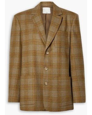Tibi Hopper Checked Wool And Cashmere-blend Blazer - Brown