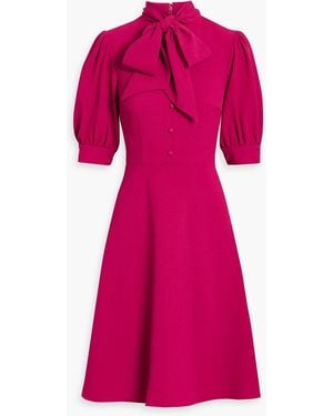 Mikael Aghal Pussy-Bow Crepe Dress - Pink