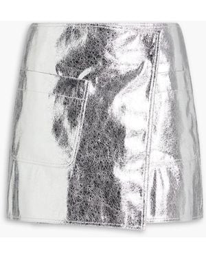 Rag & Bone Kyla Cracked Mini Wrap Skirt - White
