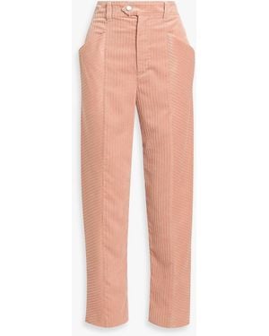 Isabel Marant Menie Corduroy Straight-Leg Pants - Pink