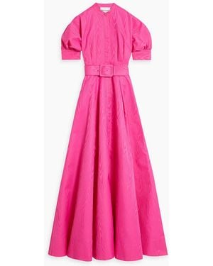 Rebecca Vallance Lyla Belted Moire Maxi Dress - Pink
